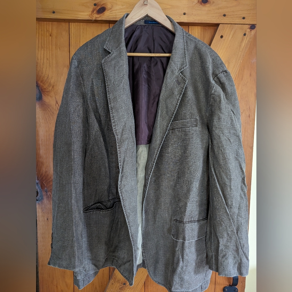 Gray Linen Blazer Style Jacket